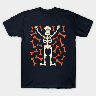 MR. SPOOKY CUTE FRIENDLY SKELETON Halloween Bones - UnBlink Studio by Jackie Tahara T-Shirt